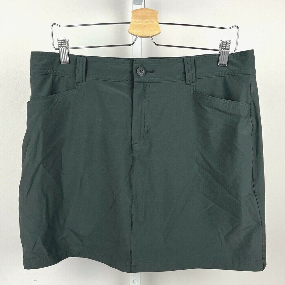 EDDIE BAUER Size 10 Sporty Skort Skirt with Shorts Stretch Zip Fly Pockets Gray